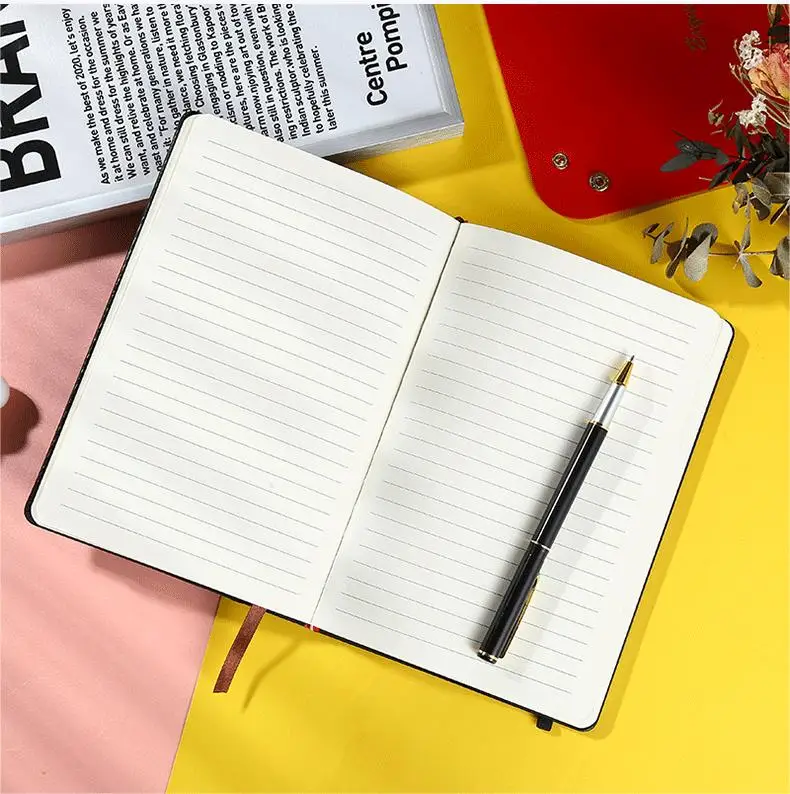 Customized Personalized Paper Notebooks Hardcover Journal notebook A6 A5 PU Leather Notebook With Elastic Band