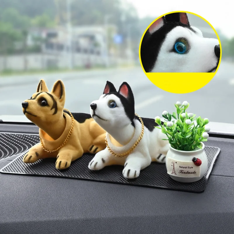 2023 Nodding Dog Shaking Head Toys Cute Bobblehead Puppy Dolls Swing Car Ornaments Home Auto Interior Decor Car Dashboard Toys