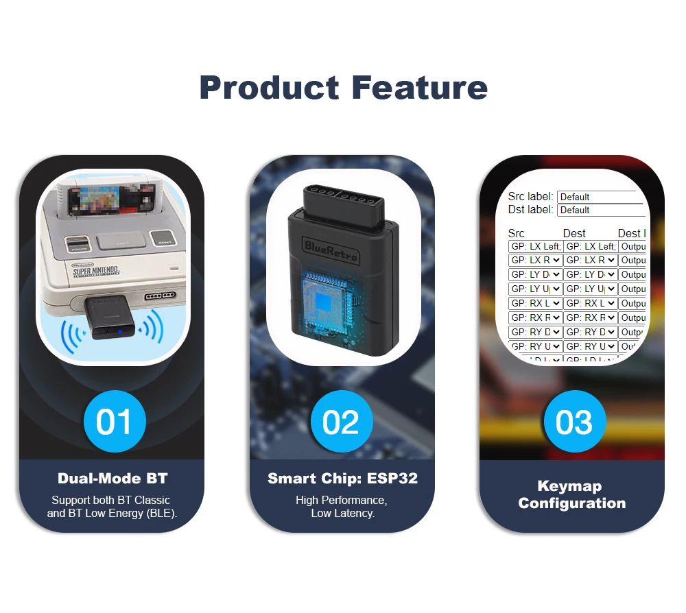 BlueRetro Wireless Game Controllers Adapter for nintend SNES/sfc console