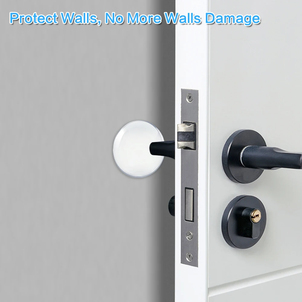 Door Stop with Strong Back Adhesive - Quiet and Shock Absorbent Silicone Wall Protectors from Door Knobs