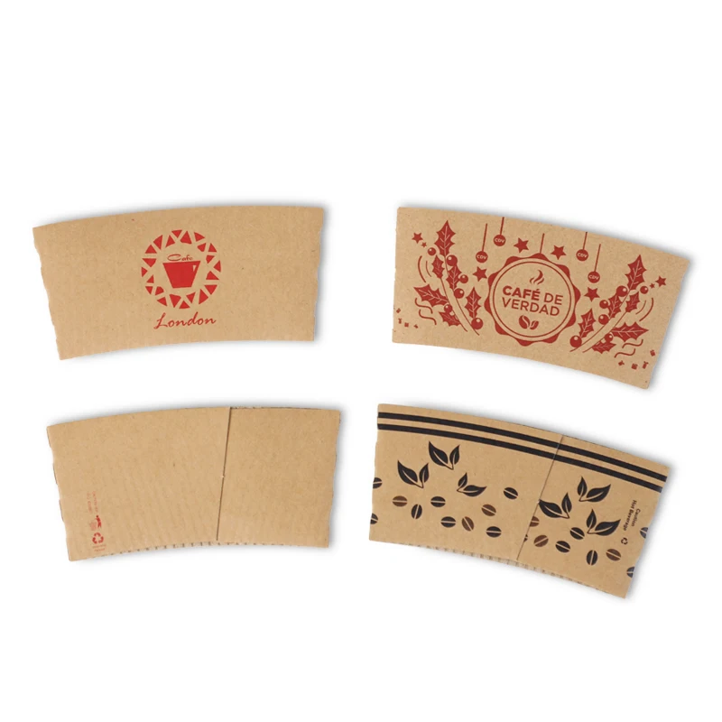 Factory direct single-sided polyethylene coated corrugated cup sleeves ranging from 4 ounces to 22 ounces