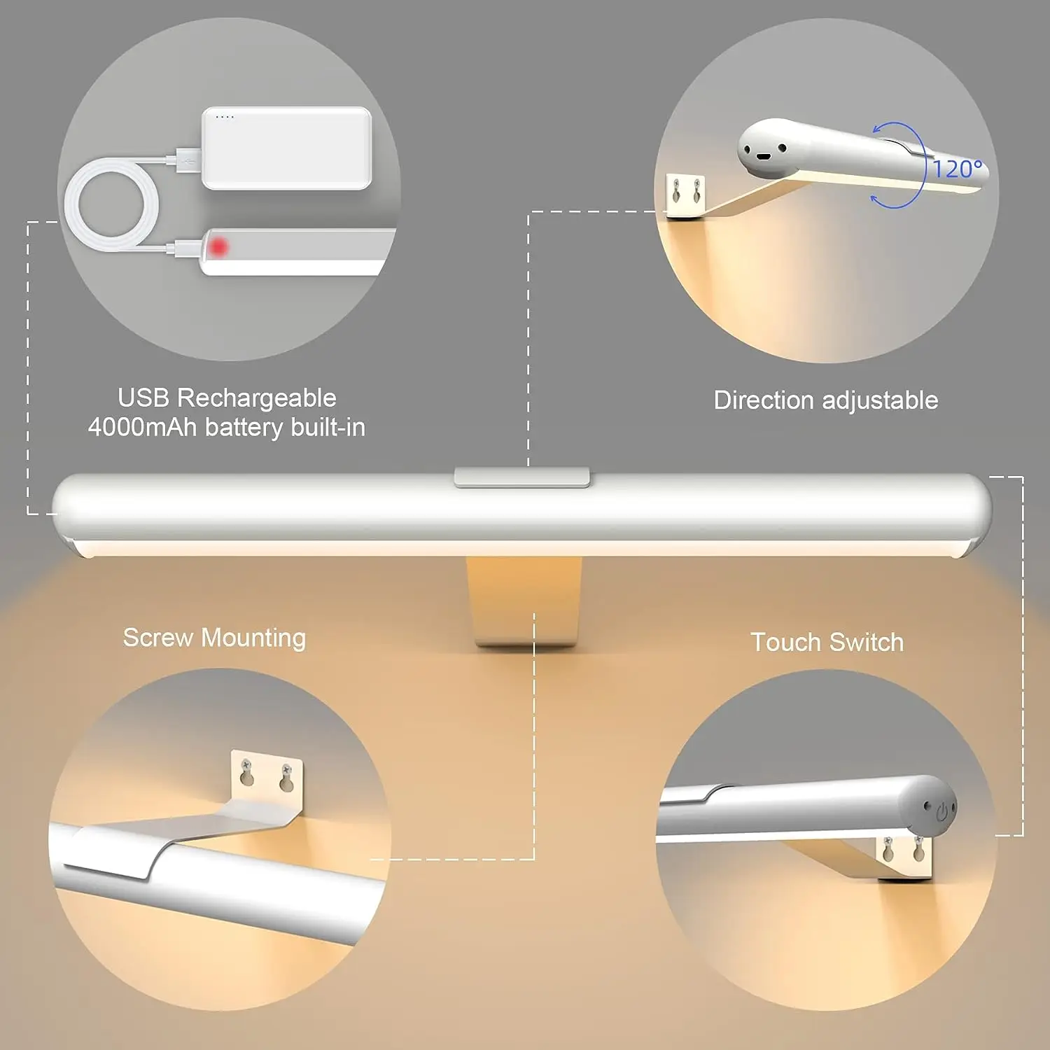 2024 Hot Sale Modern Simple Indoor Switch Control Wall Lamp Hotel Room Aluminum Rotatable LED Bedside Reading Light