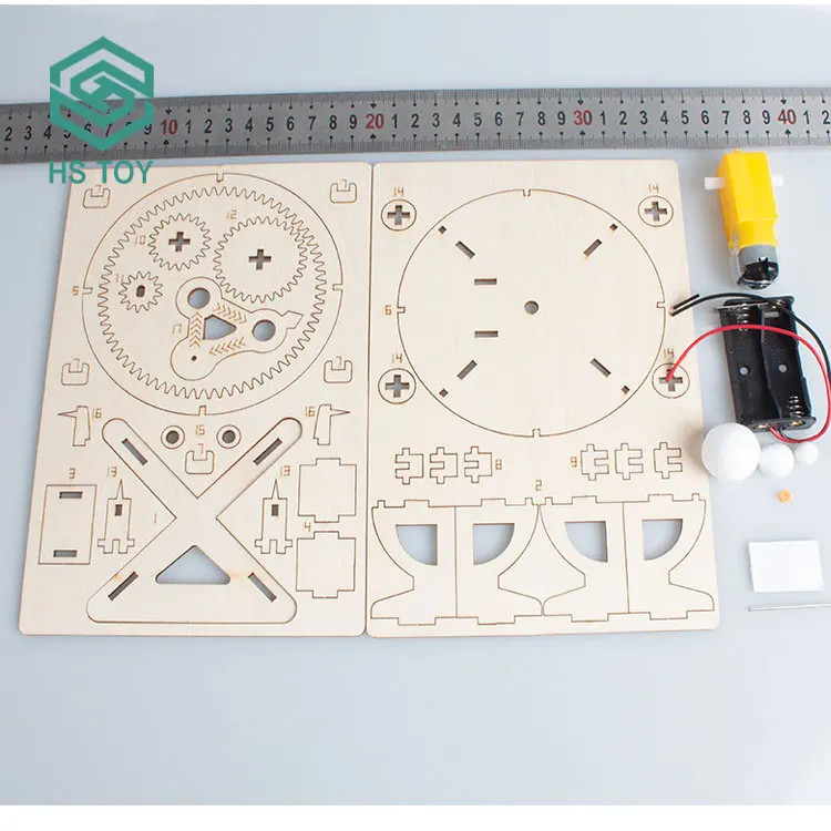 HS DIY Wooden Assemble Future Thinking Montessori Educational Mechanical Kinetic Teenager Toy Science Lab Kit For Sale