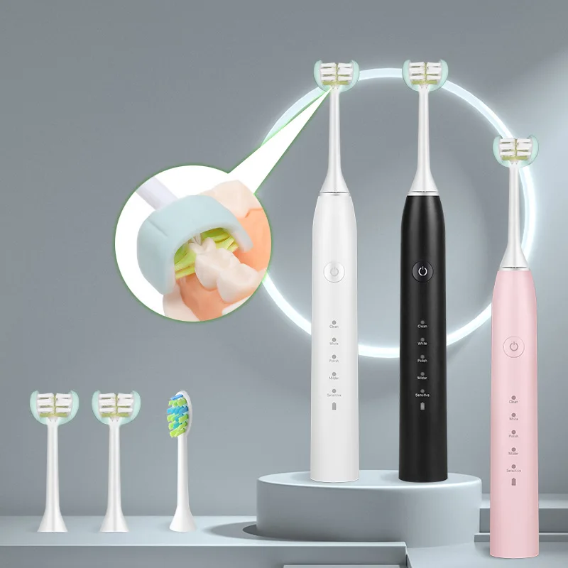 3D 360 Degree Deep Cleaning Sonic Toothbrush 360 Cleaning 3 Sides Brush Head 5 Modes Rechargeable Electronic Sonic Toothbrush