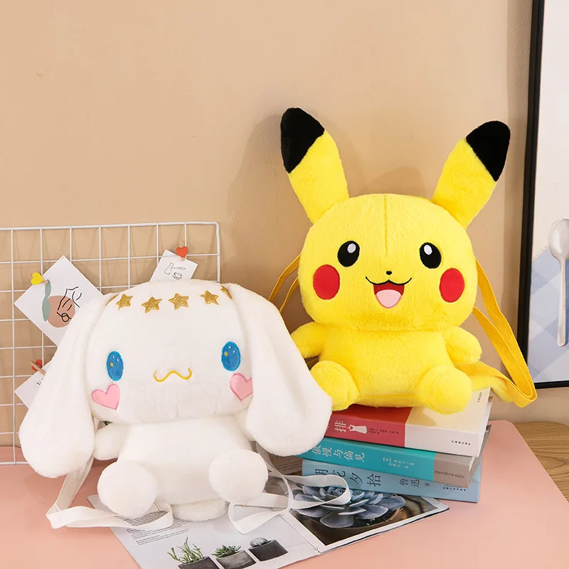 30cm Large Plush Toy Bag Kuromi Melody Pikachu Cinnamon Dog Backpack Small Wholesale Factory Wholesale