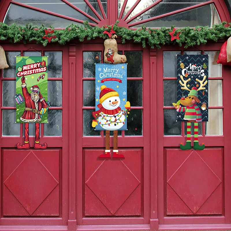 Christmas Decorations Merry Christmas Hanging Banner Doors Windows Walls Outdoor Indoor Xmas Decor For Homes Christmas Flag