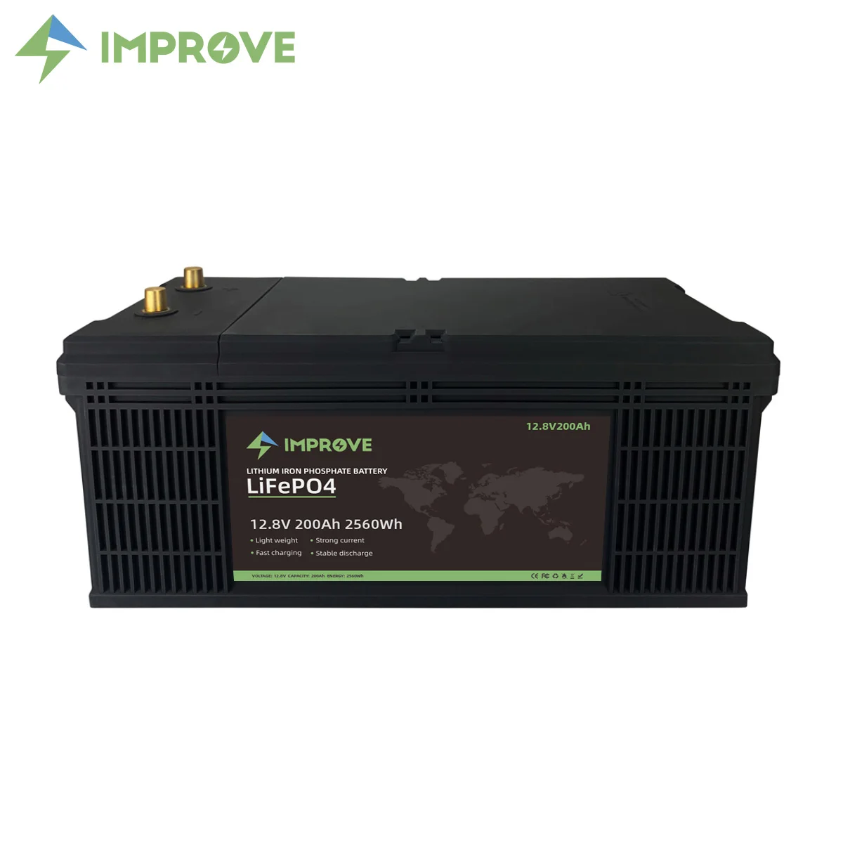 Wholesales solar energy system 12V 200Ah LiFePo4 Battery Pack 12.8v rechargeable Lithium Ion deep cyccle battery with BMS