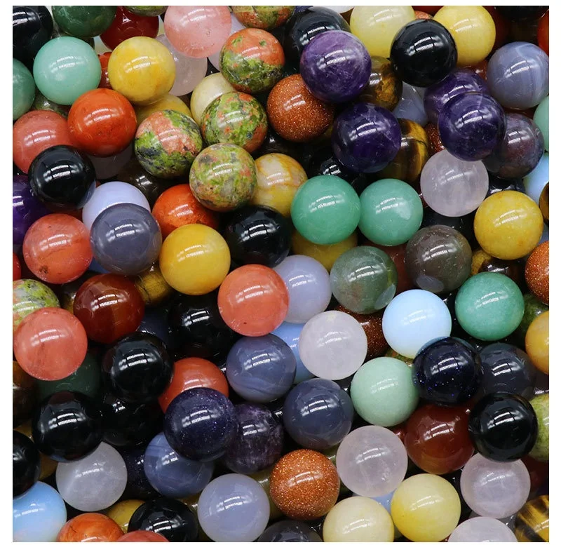 Wholesale Natural Small Agate Mixed Mini Crystal Ball Sphere mix ball healing crystal sphere crystal bead for diy jewelry making