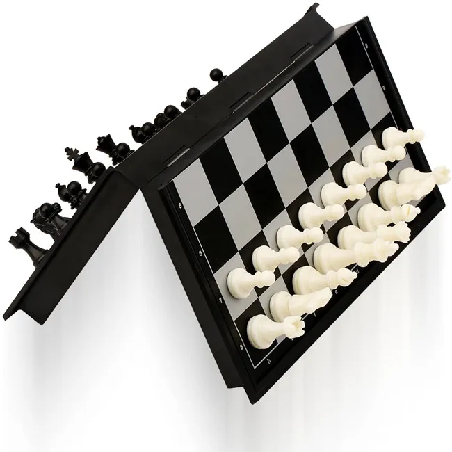 
Christmas Gift Travel Magnetic International Chess Set with Folding Chess Board 