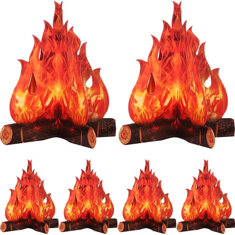 3D Realistic Flame Torch Paper Fire Flame Easter Decorative Artificial Fake Fire Firewood Toys