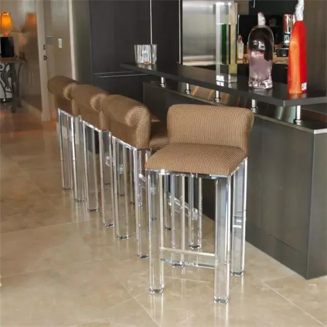 Luxury Clear Acrylic Customized High Legs Chair Waiting Living Dining Room Chair Bar Stool