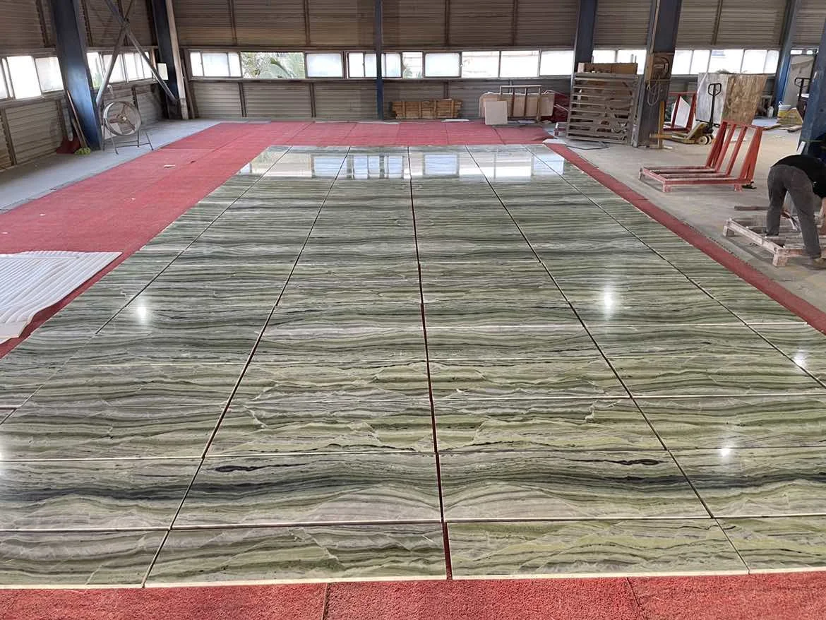 Factory attractive price cloudy green jade marble slabs for countertops background wall