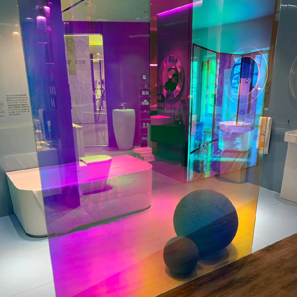 Dichroic window Film PET dichroic rainbow window glass decorative film 1.38*50m