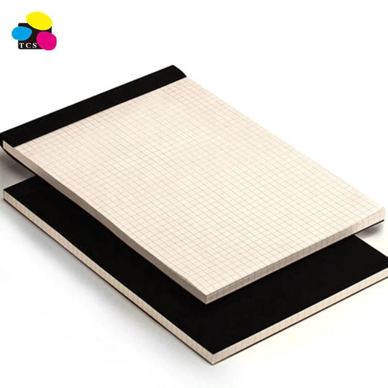 School Supplies A5 B5 A4 Upturning Kraft Notebook Black Cover Composition Notepad Grid Blank Legal PadA5 B5 A4
