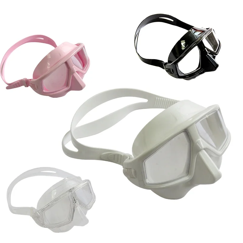 Adult Freediving mask curved frame low volume silicone for snorkeling spearfishing scuba diving anti-fog
