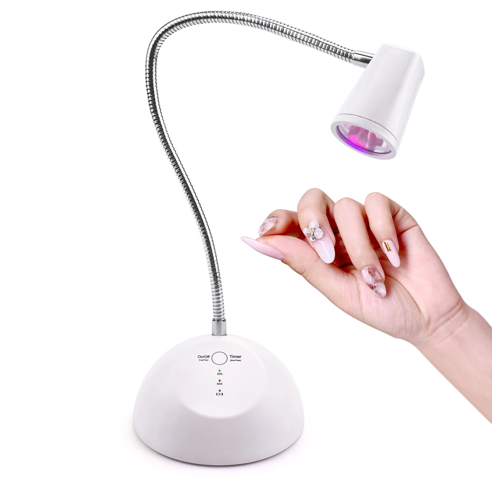 Home Use Portable Rechargeable  Wireless UV Led Lamp Finger Tip Flexible Desk Table Nail Lamp