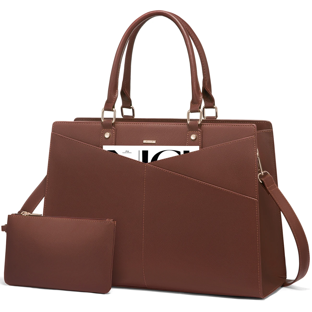 LOVEVOOK wholesale Large Bags 2pc Tote Bag Multi Use work shoulder laptop Tote handbags with compartments For Ladies and girls