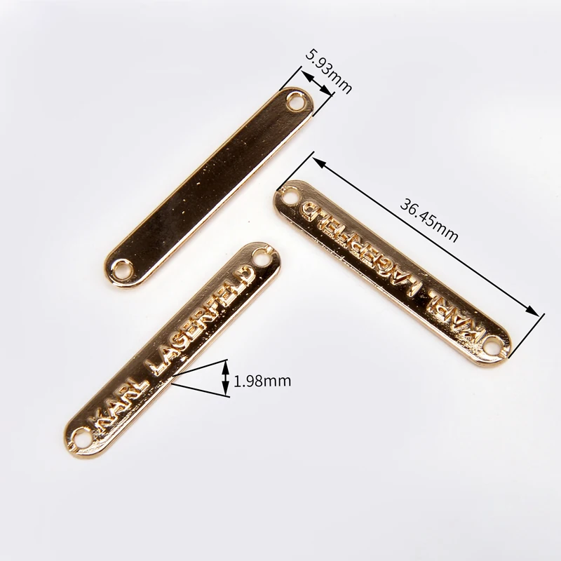 Custom Garment Hardware Gold Engraved Metal Tag With Name Brand Logo Tags Metal Clothing Labels For Clothing
