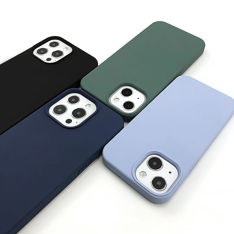 New Silicone Case for iPhone 12 pro max case 2021 Anti-Fingerprint Phone Case for  iPhone 13 Cellphone Cover