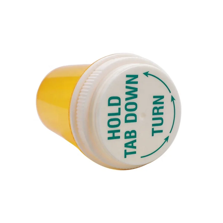 High Quality Plastic Pharmacy Packing Reversible Cap Vials Thumb Tab Pill Bottle