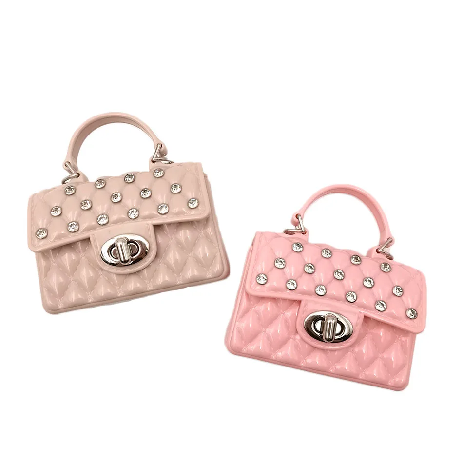 Оптовая продажа Водонепроницаемая мини-сумка на плечо со стразами Детская сумка с жемчугом и цепочкой мини-кошелек для женщин девочек 3023