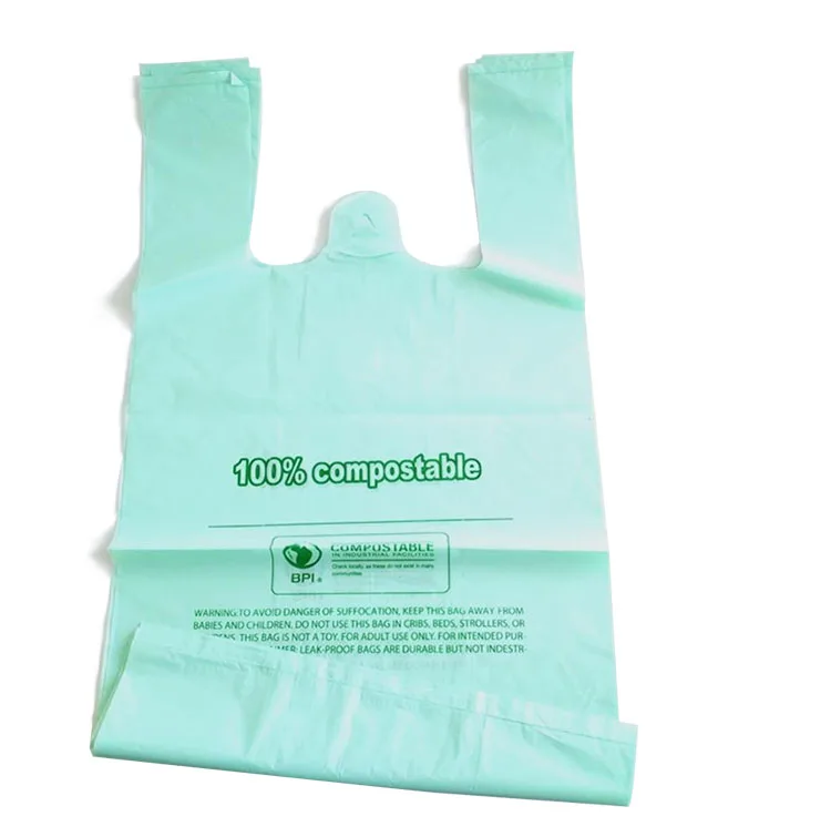 Compostable Cornstarch Pla Pbat Biodegradable T Shirt Plastic Bags Eco Friendly Shopping Bio plastic Bag