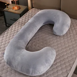 Soft Velvet Cover Pregnancy Maternity Pillows C Shape Full Body Support For Back Belly For Pregnant Women