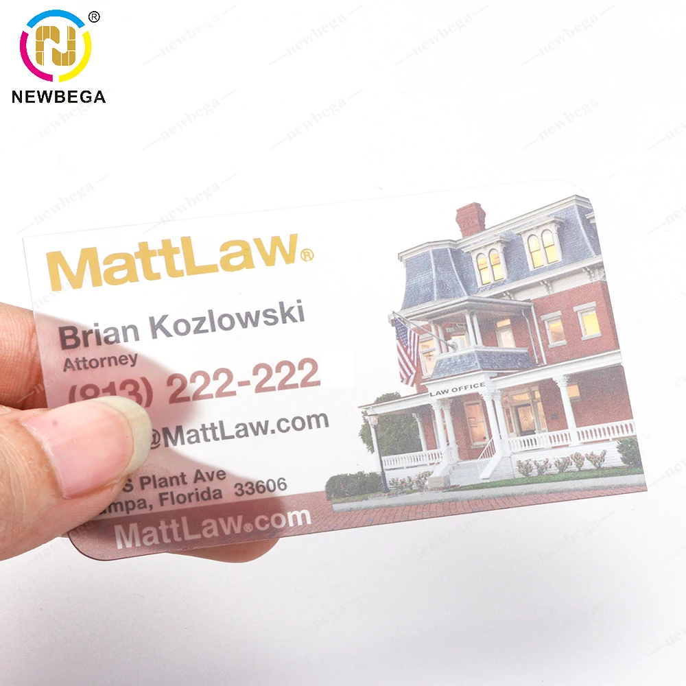 Custom Clear NFC Business Card Unique Embossed Print LOGO Transparent Frosted PVC Plastic Card