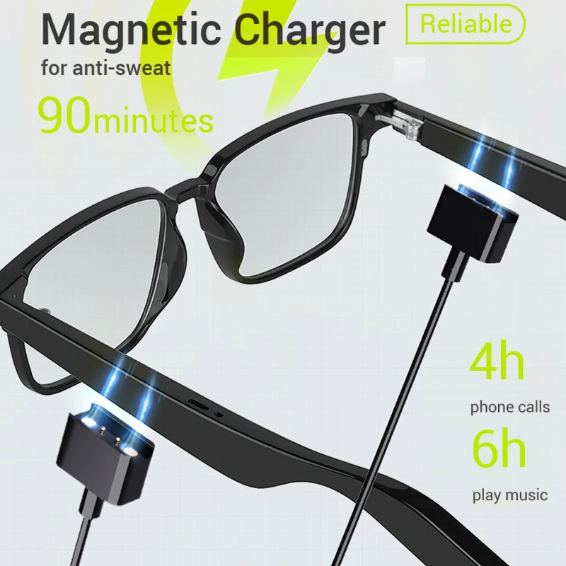 Smart Glasses Wireless Bluetooth compatible Hands-Free Calling Music Audio Sport Headset Eyewear Intelligent Eyeglasses