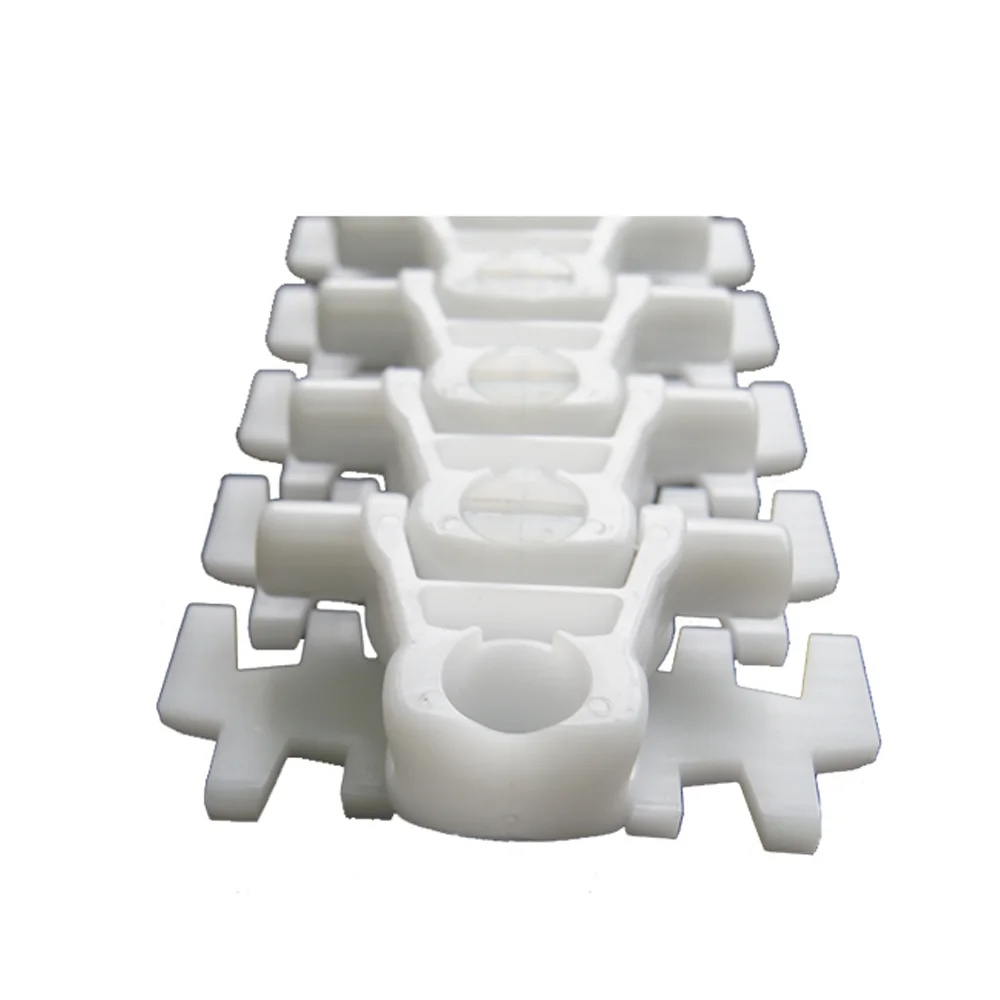 Professional Supplier White Straight Line Transportation Plastic Conveyor Flat Top Chains For Food Industry