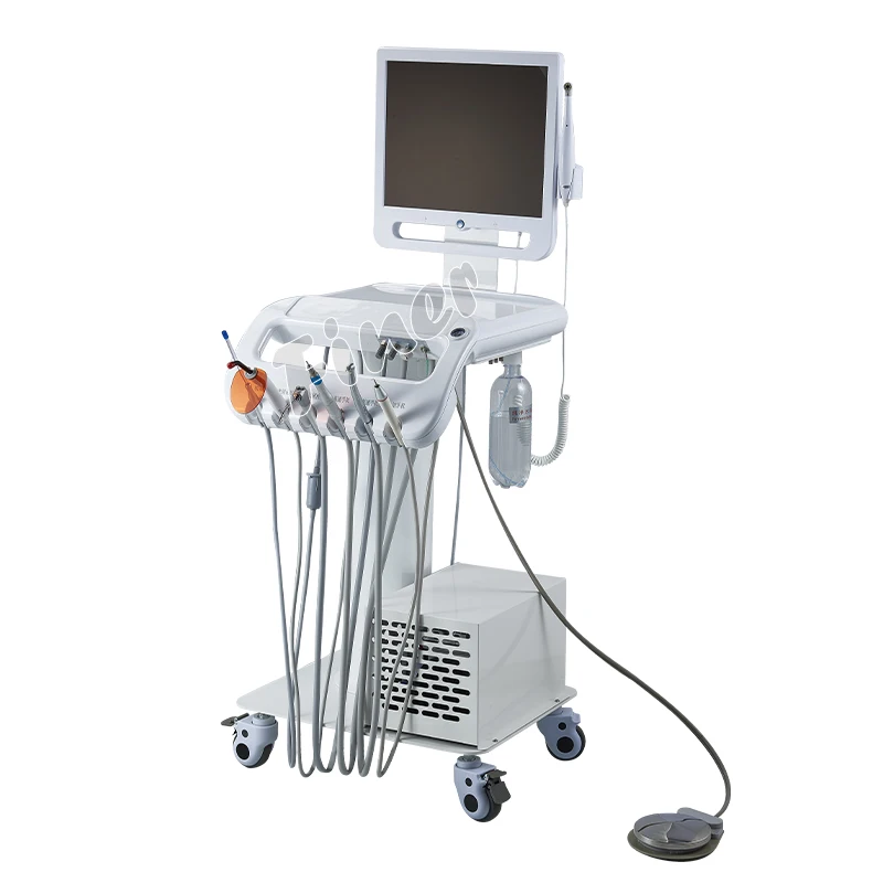 dental unit cart dental trolley cart dental endoscope cart curing light ultrasonic scaler handpiece with tape compressor