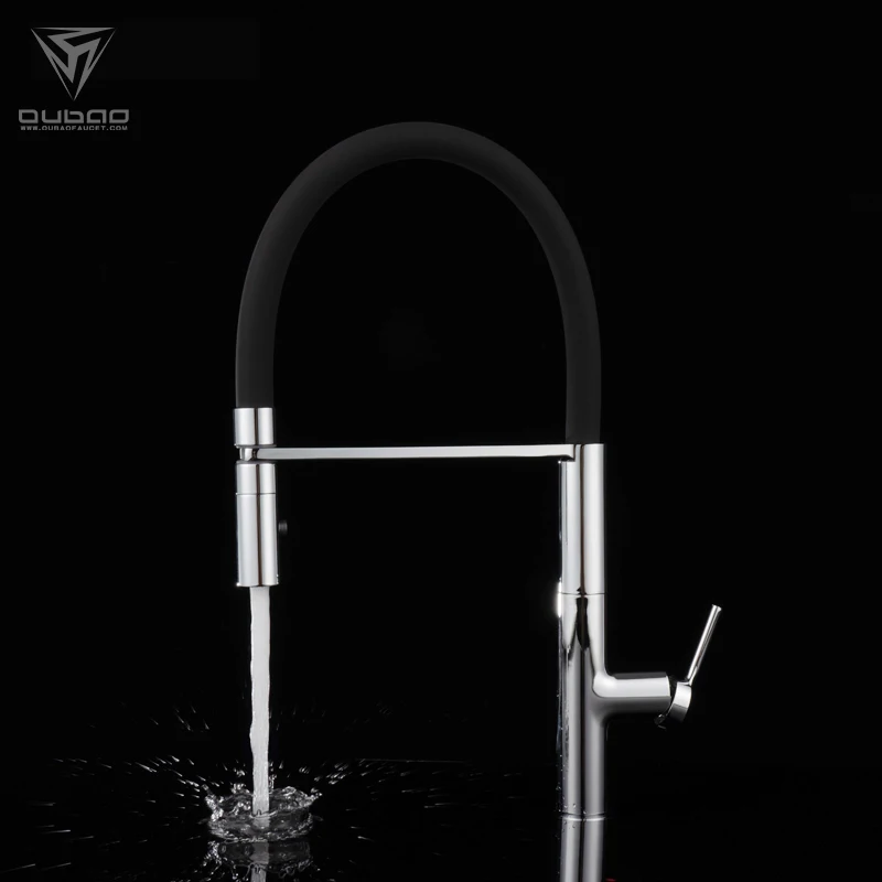 Hot sale flexible black hose brass pull out kitchen sink faucets