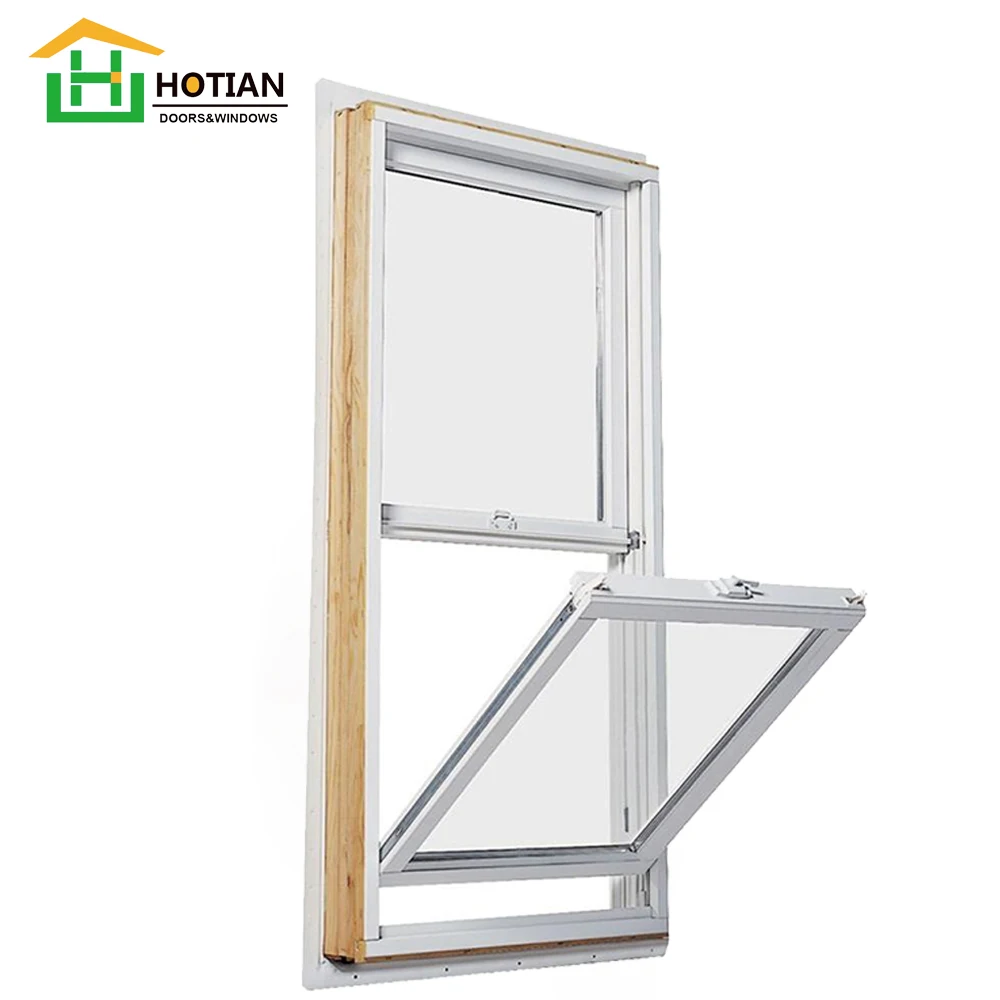 American Style Vertical Slide Vinyl PVC UPVC Single Hung Window Hung Window