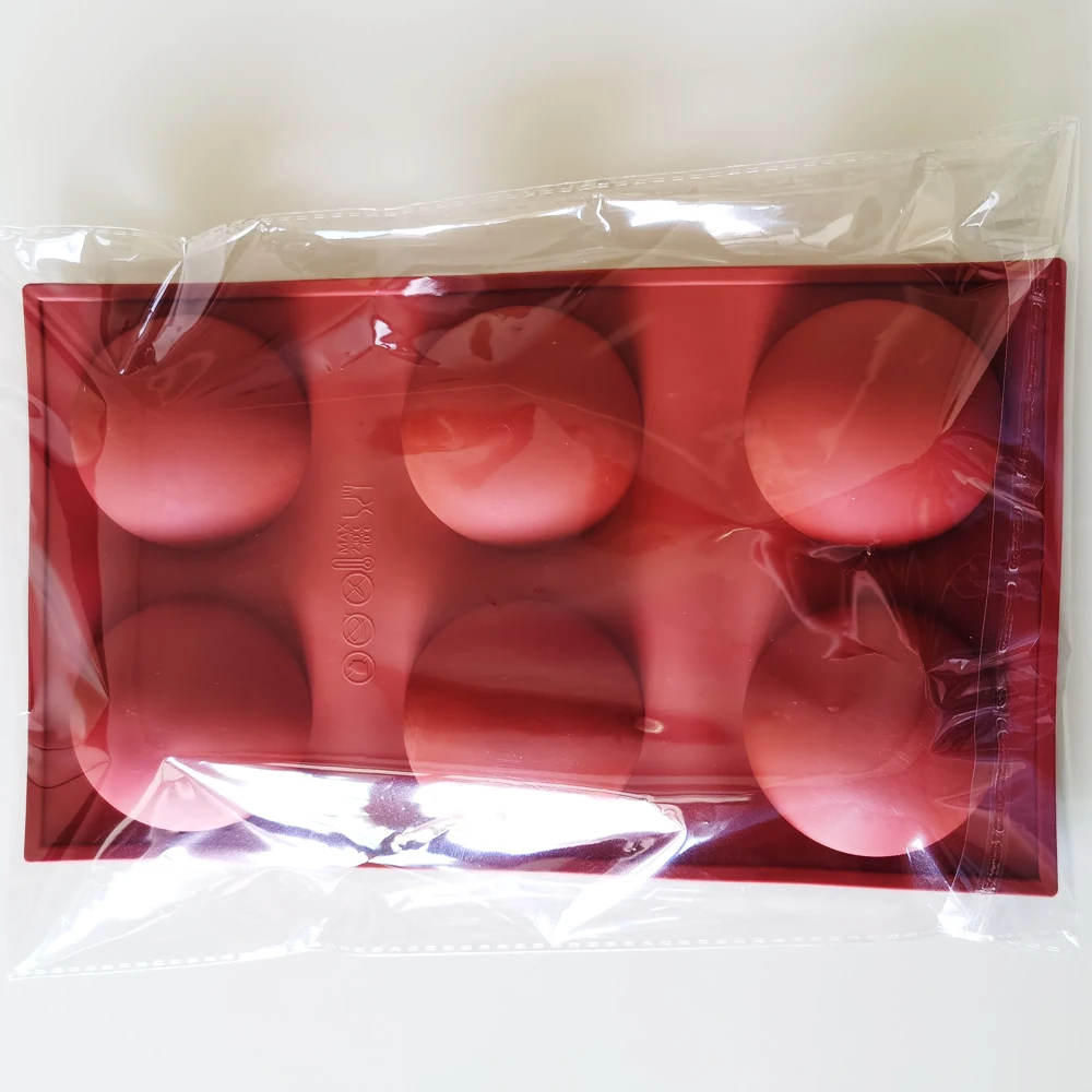 Large 6 Holes Round Silicone Baking Mold Semi Sphere Cake Baking Tool Silicone Chocolate Cake Mold