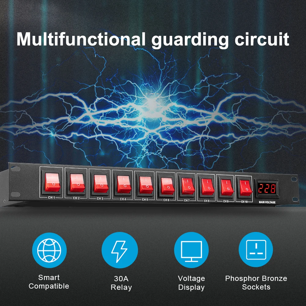 Depusheng SR128 Best Sale Professional 10-way Power Sequencer  Sequence