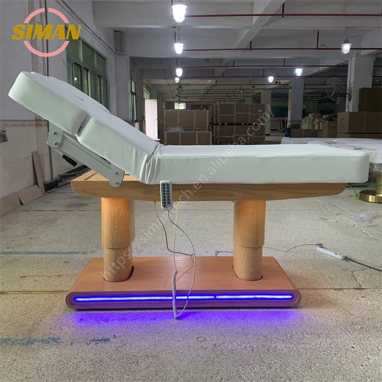 Siman modern luxury electric cosmetic bed 4 motors beauty spa eyelash bed facial massage table lash bed