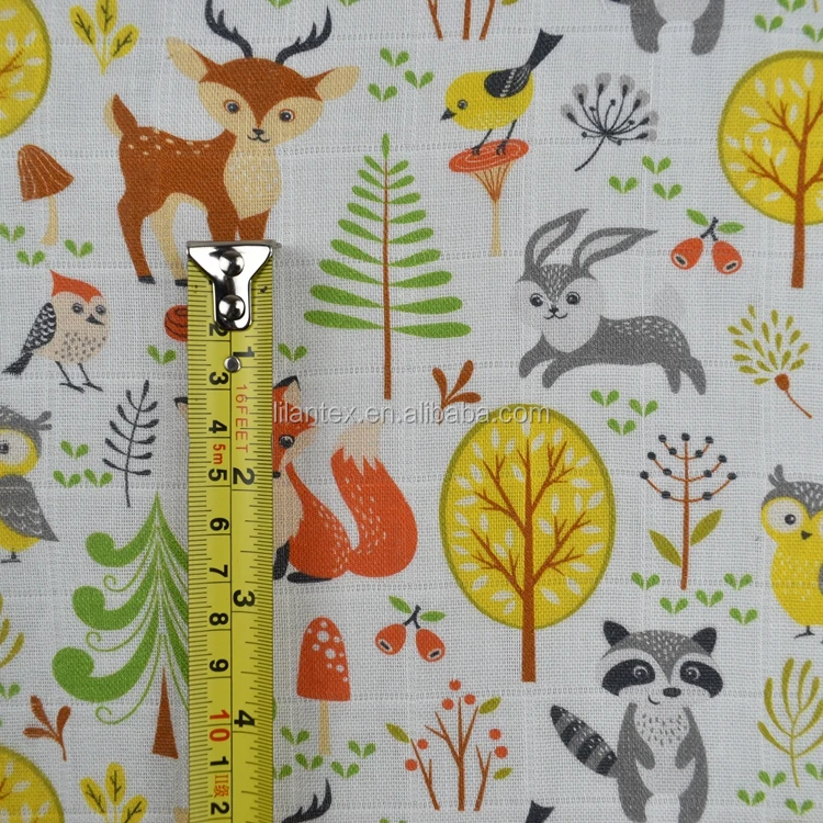 Best Quality 100% Cotton  Weave Double Layer Gauze Muslin Fabric for baby and kids blanket