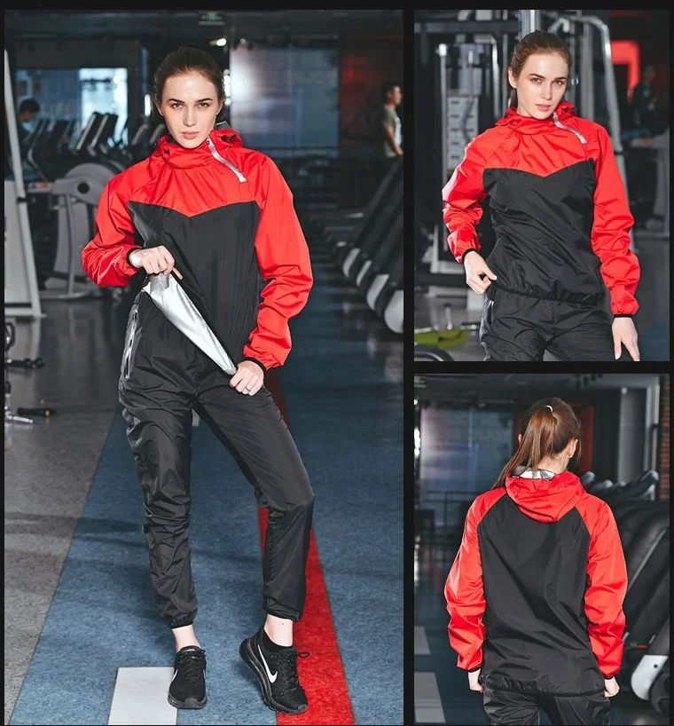 Custom Silver Coated Mens Women Sweat Sauna Suit Body Slimming Sweat Suit Running Gym Loss Weight Sweat Sauna Jacket and Pants