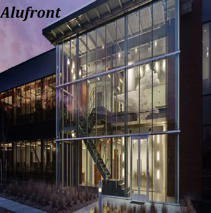 Commercial building glass window walls panels Spider Structural curtain wall Foshan