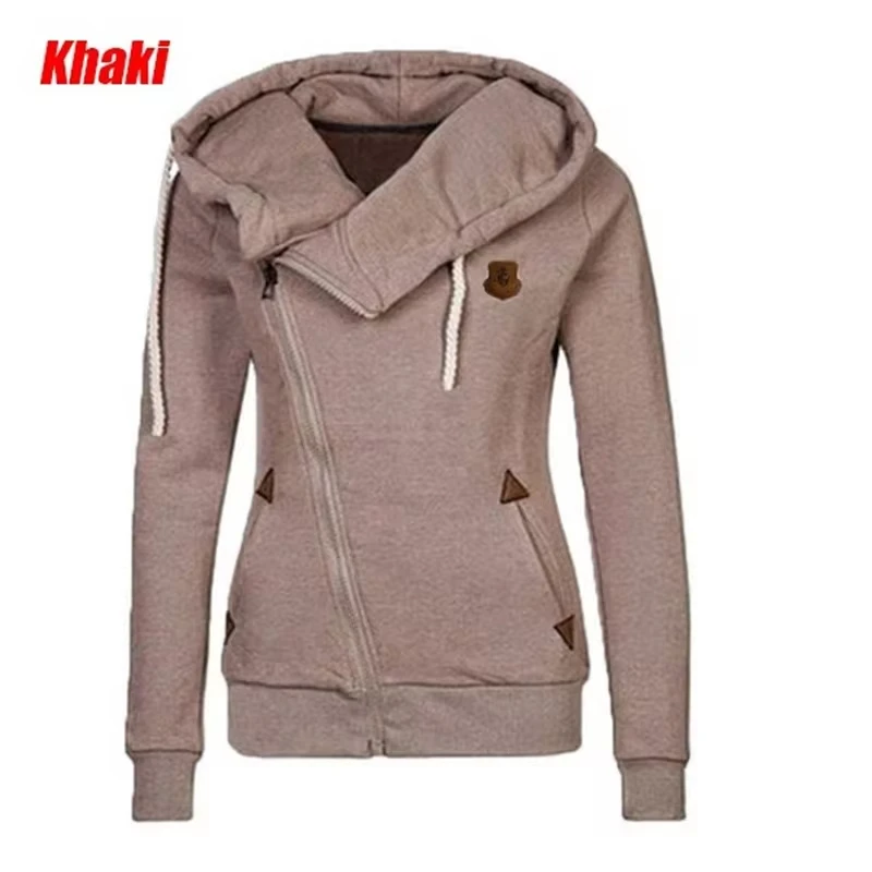 Factory Direct Sale Wholesale New Fashion Woman Sports Personality Side Zipper Hooded Sweatshirt Custom Logo Zip Up Hoodies