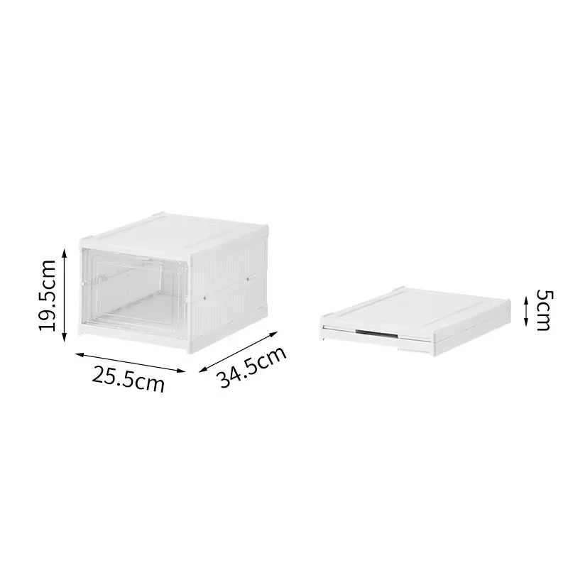 JUMEIJIA Hot sale Foldable Shoe Cabinet with Lids plastic Shoe Rack Collapsible Stackable Clear Shoes Storage Boxes with Door