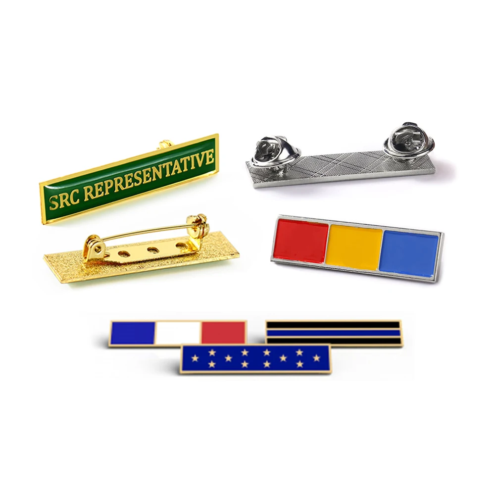 Manufacturer Custom Made Metal Zine Alloy Bar Badge Pin Honor Gold Chest Award 3D Enamel Medal Badge With Box