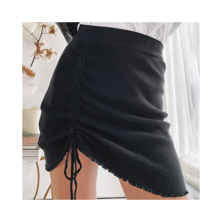 
YH3261 Women Summer Sexy 2020 Side Cutouts Fashion Black Mini Skirt 