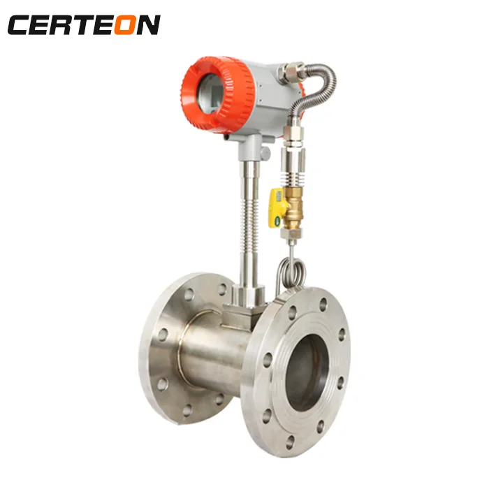 plug-in flange clamp karman flow meter vortex flowmeter for mixed natual nitrogen propane gas carbon dioxide oxygen