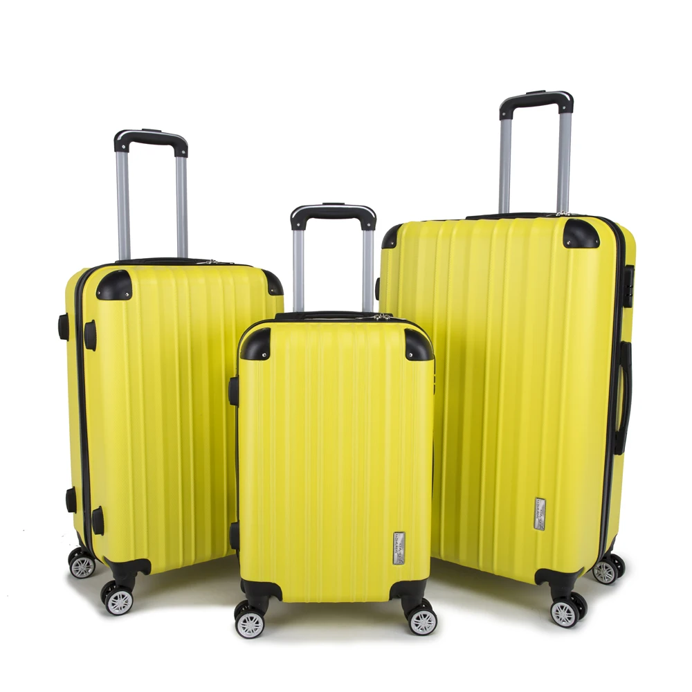 
China wholesale market ABS 3PCS travel style luggage bag set carry-on suitcases 