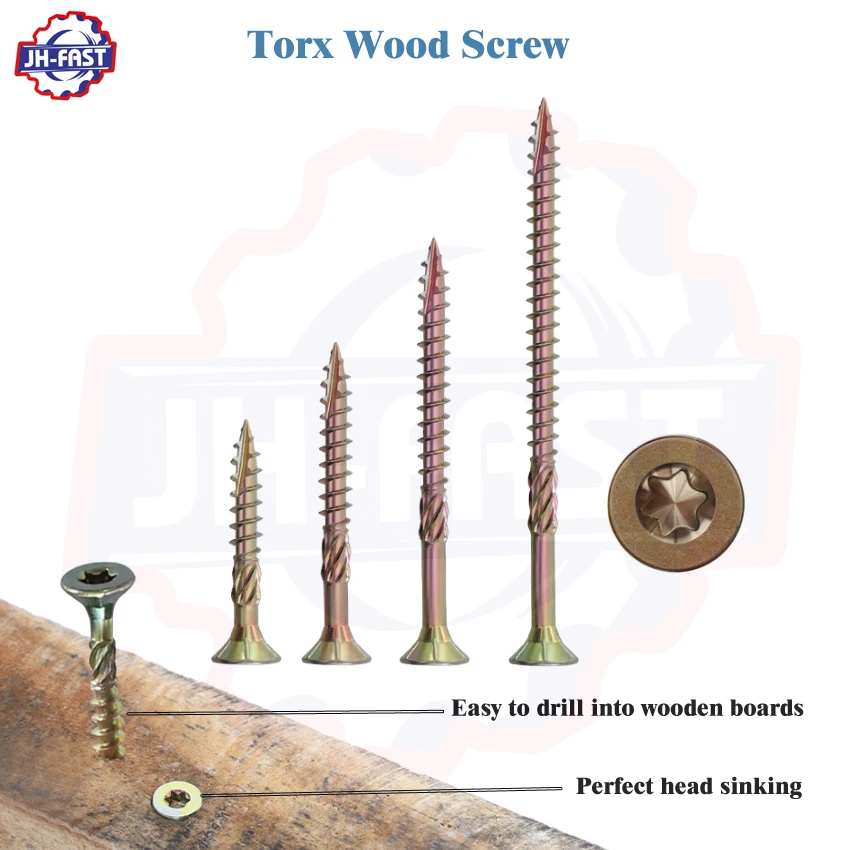 Custom stainless steel black torx thread forming screws for plastic flat truss pan head wood deck self tapping screw torx screw