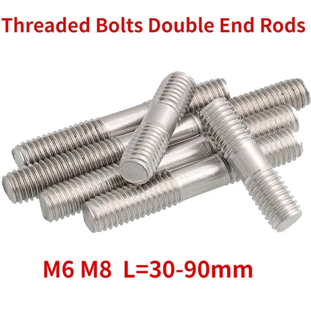 TOBO High Strength Stud Both End M3 M5 M10 Stainless Steel Stud Double Head Threaded End Stud Bolt DIN901
