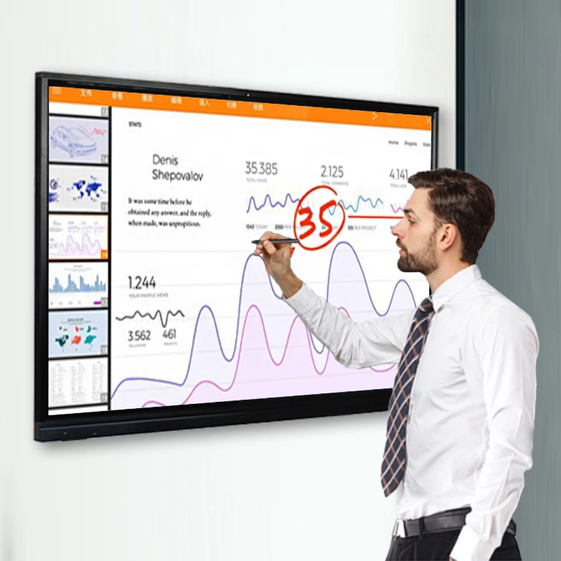 Interactive Panel 120Hz Movable Smart Board Interctive Smart Board 75 Inch
