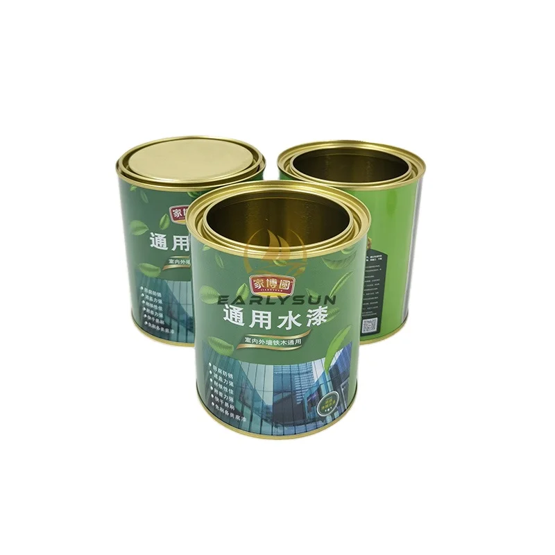 1 liter and 1 gallon printing round metal can for oil paint and water-based paint