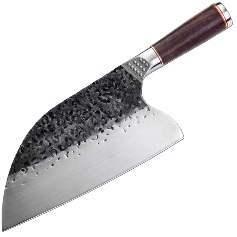 Japanese carbon 5Cr15MOV steel kitchen knives 8' hammer forged chef slaughter butcher knife